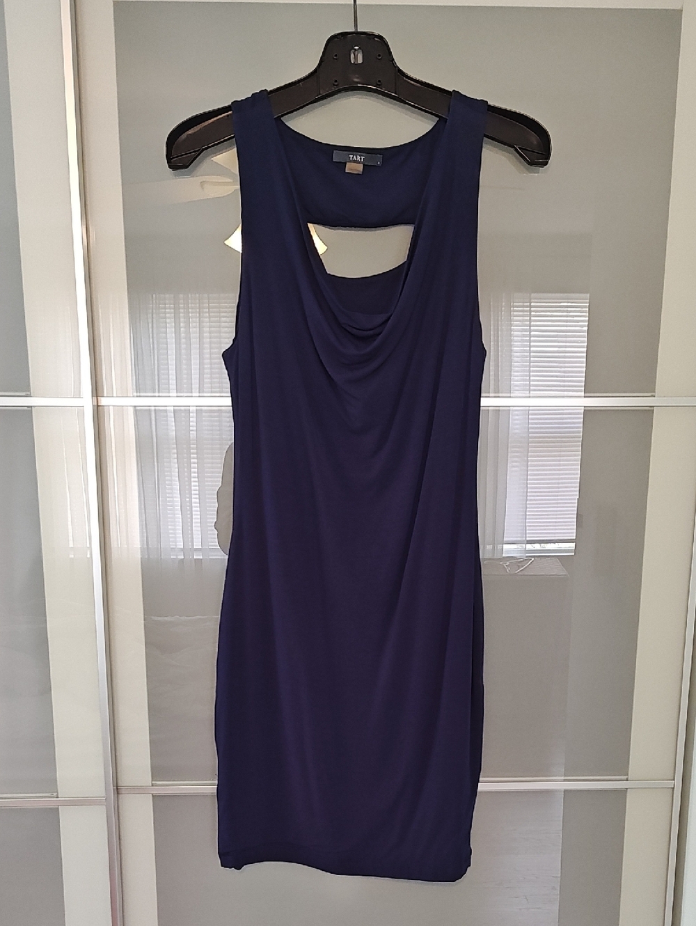 Tart Navy Sleeveless Cowl Neck Mini Dress